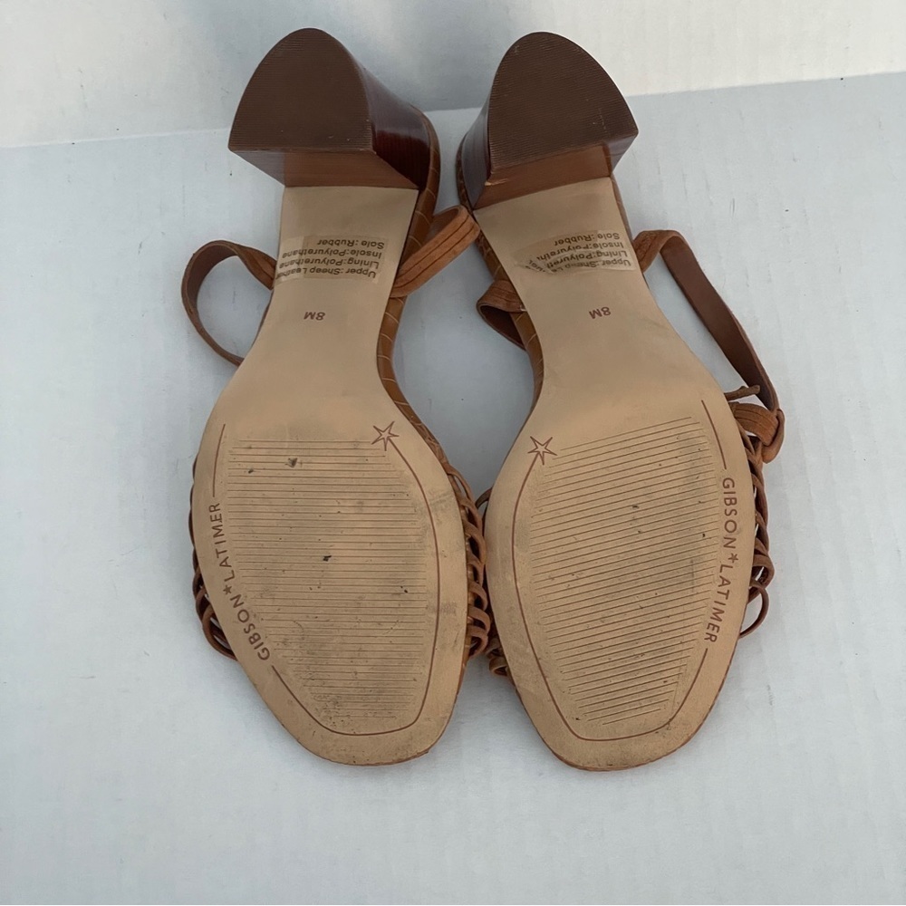 GIBSON LATIMER CORDELIA BROWN SHEEP LEATHER SANDALS SIZE 8 - Picture 10 of 15